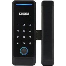 Desi Quic Q006 Akıllı Kilit Cam Kapılar Için, Parmak Izi, Şifre, Kart Okuyucu, Ios/android Uyumlu, Siyah