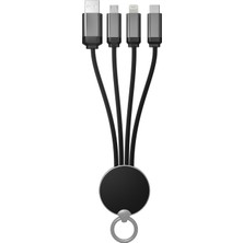  s-link sl-cp110 20cm 2a microusb+lightning+typec 3 ın 1 led logolu şarj kablosu