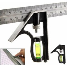 Bts Ayarlanabilir Terazili Açı Ölçer Gönye 30 cm Paslanmaz Çelik Malzeme ile Endüstriyel Kullanım