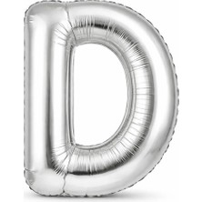 Eng Parti Dünyası D Harfi - Gümüş Folyo Harf Balon 40 Inç