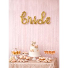 Parti Adresi Bride El Yazısı Folyo Balon Bekarlığa Veda Partisi Balonu Gold 45 cm