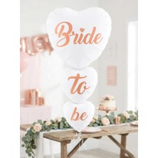 Parti Adresi Bride To Be Yazılı Kalp Folyo Balon Bekarlığa Veda Partisi Balonu Beyaz 100 cm
