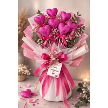 Eng Parti Dünyası 10’lu Fuşya Köpük Kalp Çubuk Süs – 27 cm Dekoratif Parti ve Organizasyon Süsü