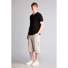 DeFacto Relax Fit Düz Paça Sweatshirt Kumaşı Uzun Şort T4693AZ26SM