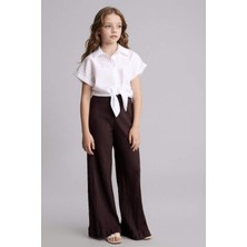 DeFacto Wide Leg Krinkıl Kumaş Pantolon Kız Çocuk H7341A826SP