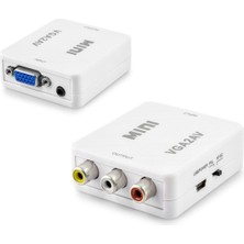 Pileli Store Pilelistore VGA To Av Çevirici 1080P Full Hd Beyaz HDX1352