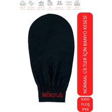 Let'scrub 1 Adet Siyah Banyo Duş Kesesi Peeling Eldiveni %100 Floş Ipek Normal Ciltler İçin