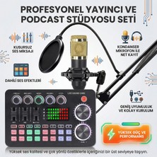 Matechno Profesyonel Podcast Yayıncı Mikrofon Seti – Ses Kartlı, Efektli, Canlı Yayın & Stüdyo Kiti