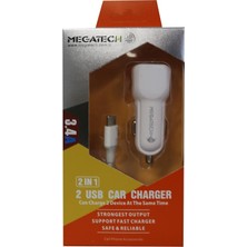 Elba Elb29 3.4 Siyah 2Usb Metal Araç Çakmaklık Şarj Aleti Hızlı Şarj