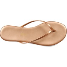 Tkees Kadın Flip Flop Terlik Suni Deri Yaz İçin Konforlu Parmak Arası Tasarım