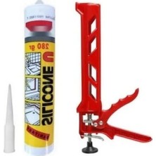 Esranın Dünyası Çok Amaçlı Şeffaf Silikon, 280ML Hacim, Plastik Silikon Tabancası ile