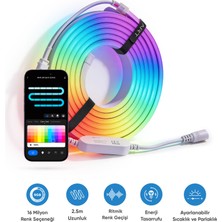 Şımart Akıllı Neon LED Şerit 2.5 Metre Wi-Fi Kontrollü RGB LED Aydınlatma
