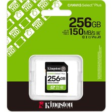 Kingston Sds3-256Gb 256Gb Sdxc Canvas Select Plus Gen3 150Mb-S C10 Uhs-İ U1 V10 Hafıza Kartı