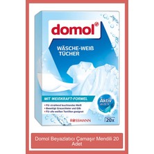 Domol 20 Adet Beyazlatıcı Çamaşır Mendili Konsantre Formül ile Beyazlık Koruma Sağlar