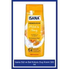 Isana 300 ml Süt ve Bal Aromalı Duş Kremi - Kuru Ciltler İçin Nemlendirici, Dermatolojik Onaylı, pH Dengesi Sağlayan