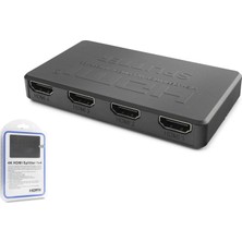 Pileli Store Pilelistore HDMI Splitter 4K 1 In 4 Out + USB Güç Kablosu - Siyah HDX1372