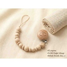  "little prince" baskılı organik ahşap emzik askısı - yenidoğan erkek bebek hediyesi