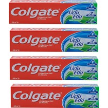 Colgate Üçlü Etki Diş Macunu 100 ml Nane Ferahlığı ile 4 Lü Paket Çürüğe Karşı Etkili