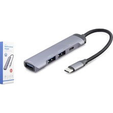 Hadron Hdx7040 Type-C Hub 3-Usb2.0 + Usb3.0 Gri