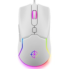 North Air White Rgb Kablolu Profesyonel Oyuncu Mouse