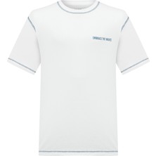 Mudo Baskılı Bisiklet Yaka Oversıze T-Shırt