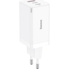  baseus ccgp120202 gan5 pro 2c+u 65w şarj cihazı beyaz