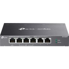  tp-link omada ds106gpp 4 port 10-100-1000 poe+ switch 2 port uplink çelik kasa rack mount
