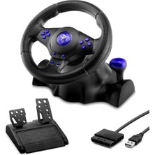 Pileli Store Pilelistore Oyuncu Direksiyon Seti 180° 3ın1 Ps3/ps2/pc Siyah VW9803