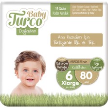Baby Turco Doğadan 6 Numara Xlarge Bantlı Bez 80'li Adet 16 - 25 kg Ekstra Yumuşak