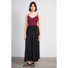 Metraj Y26 14 Siyah Kadın Penye Anne Battal Etek  Std