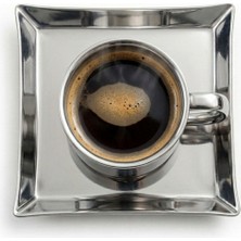 Arsel Teos Çelik Mini Sunum, Bardak - Kupa Altı - Kahve - Kuruyemiş Tabağı Kare 304 Kalite 18/10