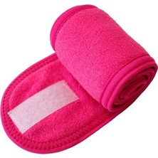 Delixa Havlu Saç Bandı Cırt Bantlı Makyaj Bandı Sporcu Saç Bandı. (Fuşya)