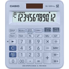Casio Dj-120D Plus Açık Mavi İşlem Kontrollü 12 Hane Masa Üstü Hesap Makinesi