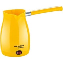 Awox Elektrikli Türk Kahve Makinesi 5 Fincan Kapasite Sarı Tasarım ile Pratik Kullanım