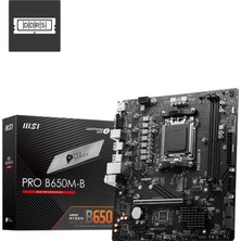  msi pro b650m-b 6800mhz(oc) rgb m.2 am5 ddr5 matx anakart