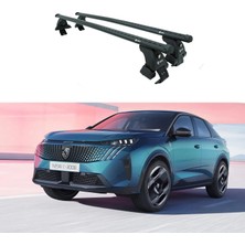 Turtle Rex Yeni Peugeot 3008 (P64) E-3008 2024-2025-2026 Model Suv için Oluksuz Tavan Ara Atkı Seti, Siyah