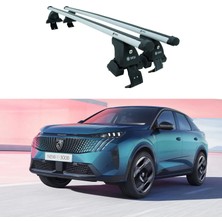 Turtle Rex Yeni Peugeot 3008 (P64) E-3008 2024-2025-2026 Model Suv için Oluksuz Tavan Ara Atkı Seti, Gri