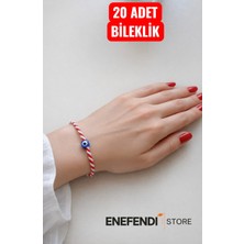 Enefendi Store NF ND ENEFENDİ 20 Adet Nazar Boncuklu Marteniçka Bileklik Şans Arkadaş Sevgili Eş Çocuk Hediye Bahar Bilekliği
