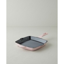 Hecha Demir Döküm Kare Grill Tava 26 cm Pembe