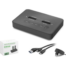 Hadron Hdx1797 Dual M.2 Ssd Disk Docking Station Nvme-Nvme Sata-Sata Klonlama Destekli - Siyah