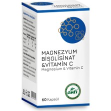 Anti Magnezyum Bisglisinat Vitamin C 60 Kapsül Yüksek Biyo Yararlanımlı İçerik ile Enerji Artırıcı