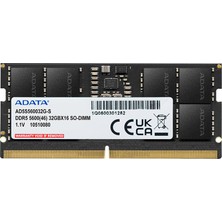  adata 32gb ddr5 5600mhz 262pın 1.1v notebook ram