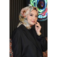 Afvente Gül Bahçesi Desen Vizon Soft Pamuk Eşarp