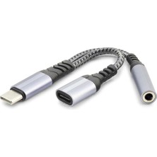 Pileli Store Pilelistore Type-C To Type-C + 3.5 mm F Kablo Audıo Siyah GJ-014