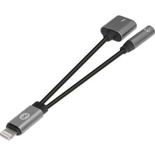 S-Link Sl-Ta40M Lightning Gri Metal 2İn1 Bluetooth Şarj+Kulaklık Çevirici