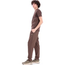 Piero Perla Premium Double-Face İnterlok Slim Fit Taba Eşofman Altı