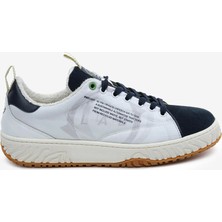 Lab Erkek Beyaz Lacivert Hakiki Deri Sneaker Ayakkabı 6Y1CA20322