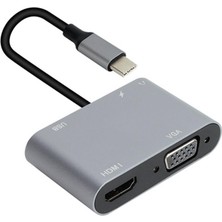  cu4511 type-c to hdmi+vga+usb 3+3.5mm aux+ type-c çevirici