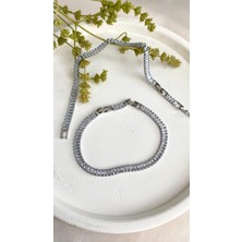 Su Yolu Çelik Bileklik Gümüş Rengi