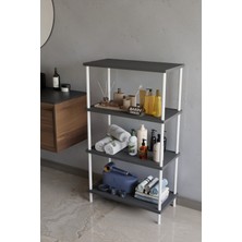 Barin Design 4 Katlı Çevir Kur Metal Gövdeli Banyo Rafı | Çok Amaçlı Düzenleyici | Organizer Stand Banyo Dolabı